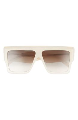 CELINE Bold 3 Dots 60mm Gradient Flat Top Sunglasses in Ivory /Gradient Brown