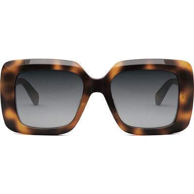 CELINE Bold 3 Dots Square Sunglasses in Blonde Havana /Gradient Smoke at Nordstrom