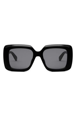 CELINE Bold 3 Dots Square Sunglasses in Shiny Black /Smoke