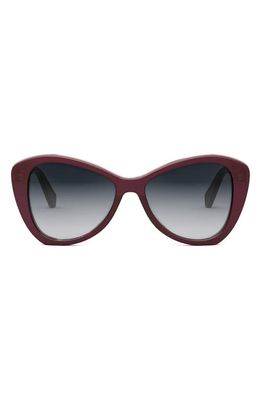 CELINE Butterfly 55mm Sunglasses in Shiny Bordeaux /Smoke