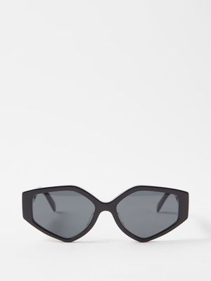 Celine Eyewear - Bold Story Cat-eye Acetate Sunglasses - Womens - Black Grey
