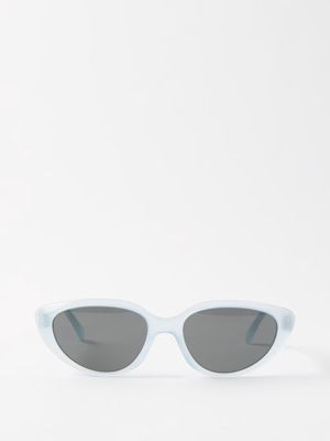 Celine Eyewear - Cat-eye Acetate Sunglasses - Womens - Pale Blue