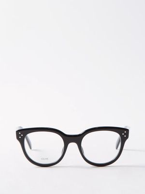 Celine Eyewear - Round Acetate Glasses - Womens - Black Clear