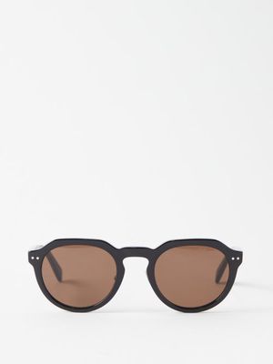 Celine Eyewear - Round-frame Acetate Sunglasses - Mens - Black