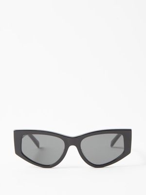 Celine Eyewear - Thin Story Angular Acetate Sunglasses - Womens - Black