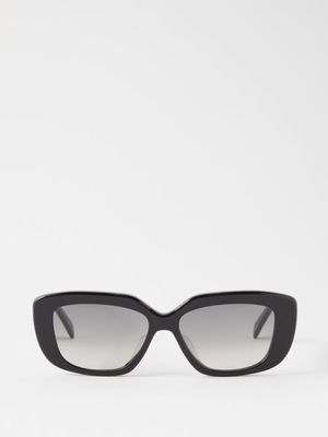 Celine Eyewear - Triomphe Rectangular Acetate Sunglasses - Womens - Black