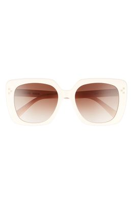 CELINE Mini Triomphe 55mm Round Sunglasses in Ivory /Gradient Brown
