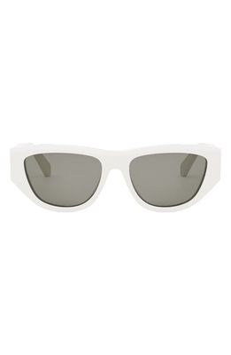 CELINE Monochroms 55mm Cat Eye Sunglasses in Ivory /Smoke 