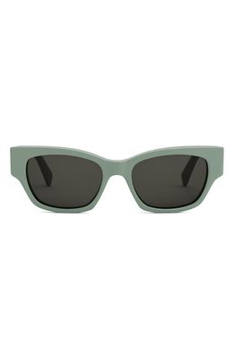 CELINE Monochroms 55mm Cat Eye Sunglasses in Light Green/Other /Smoke
