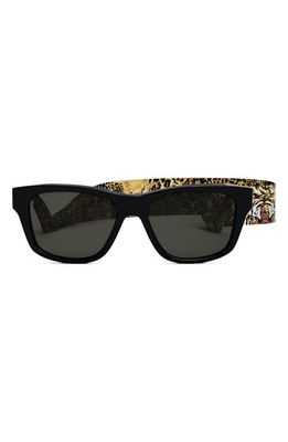 CELINE Monochroms 55mm Square Sunglasses in Animal /Smoke