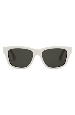 CELINE Monochroms 55mm Square Sunglasses in Ivory /Smoke