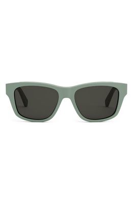 CELINE Monochroms 55mm Square Sunglasses in Light Green /Smoke