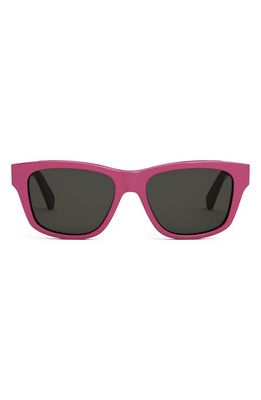 CELINE Monochroms 55mm Square Sunglasses in Shiny Pink /Smoke