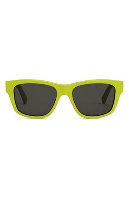 CELINE Monochroms 55mm Square Sunglasses in Shiny Yellow /Smoke