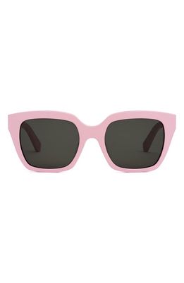CELINE Monochroms 56mm Square Sunglasses in Pink/Smoke