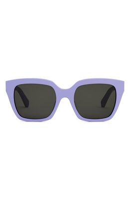 CELINE Monochroms 56mm Square Sunglasses in Shiny Lilac /Smoke
