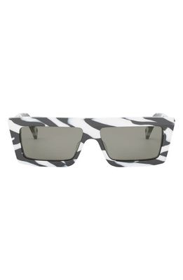 CELINE Monochroms 57mm Rectangular Sunglasses in Black/White /Smoke