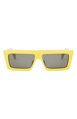 CELINE Monochroms 57mm Rectangular Sunglasses in Shiny Yellow /Smoke