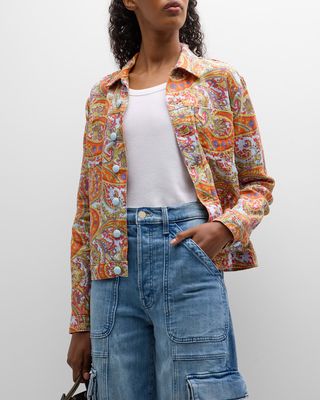 Celine Paisley Slim Linen Jacket