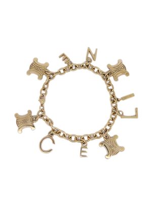 Céline Pre-Owned 1990-2000 Macadam and logo-lettering charms bracelet - Gold