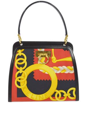 Céline Pre-Owned 1990/2000s graphic-print satin handbag - Black
