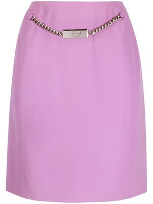 Céline Pre-Owned 1990-2000s logo chain straight-cut skirt - Purple