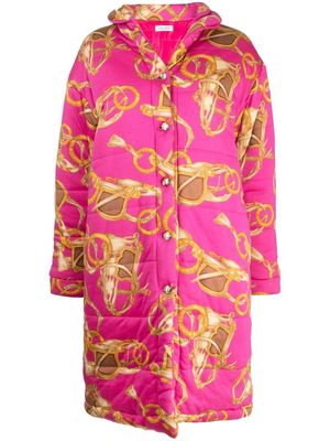 Céline Pre-Owned 1990-2000s saddle-print quilted coat - Pink
