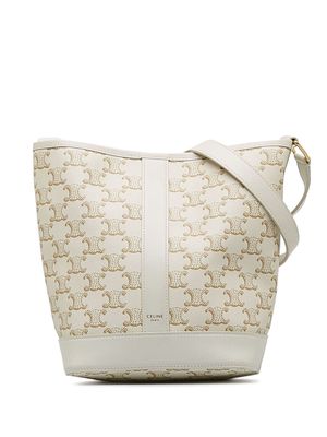 Céline Pre-Owned 2021 small Triomphe bucket bag - White