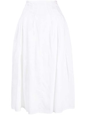 Céline Pre-Owned A-line cotton voile midi skirt - White