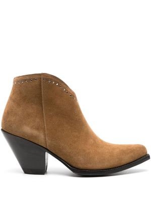 Céline Pre-Owned Berlin 80mm studded suede boots - Brown