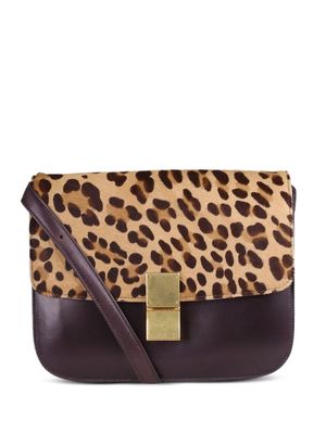 Céline Pre-Owned Classic Box leopard-print shoulder bag - Brown
