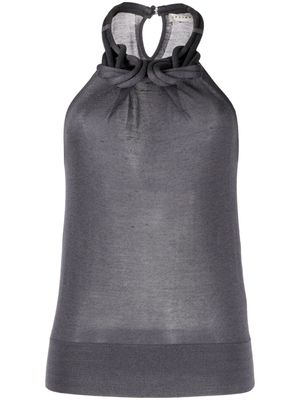 Céline Pre-Owned knot-detail knit top - Grey