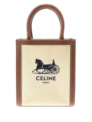 Céline Pre-Owned mini logo-print Vertical Cabas handbag - Neutrals