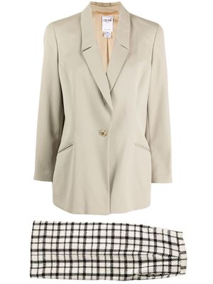 Céline Pre-Owned pre-owned wool two-piece suit - Neutrals