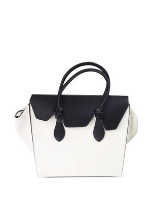 Céline Pre-Owned Tie two-tone leather tote bag - White