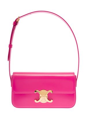 Celine Shoulder Bag Triomphe In Shiny Calfskin Bright Pink Woman