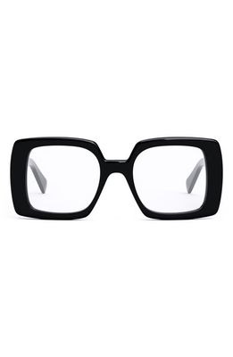 CELINE Triomphe 51mm Square Reading Glasses in Shiny Black