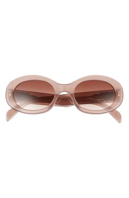 CELINE Triomphe 52mm Oval Sunglasses in Shiny Light Brown /Brown