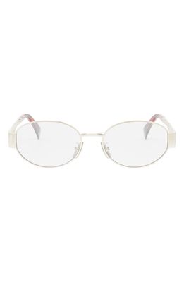 CELINE Triomphe 53mm Oval Optical Glasses in Shiny Endura Gold 