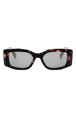 CELINE Triomphe 53mm Rectangular Sunglasses in Dark Havana /Smoke 