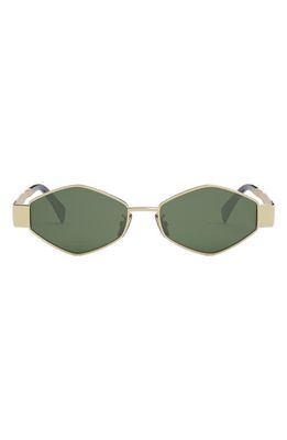 CELINE Triomphe 54mm Geometric Sunglasses in Shiny Endura Gold /Green