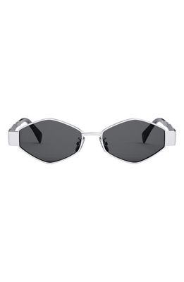 CELINE Triomphe 54mm Geometric Sunglasses in Shiny Palladium /Smoke