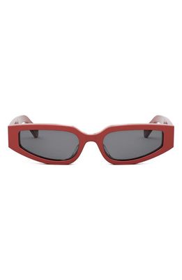 CELINE Triomphe 54mm Geometric Sunglasses in Shiny Red /Smoke