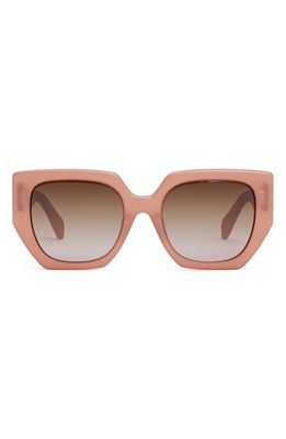 CELINE Triomphe 55mm Butterfly Sunglasses in Pink /Gradient Brown