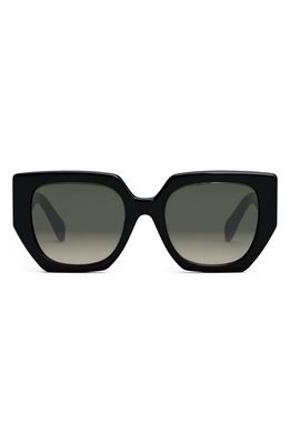 CELINE Triomphe 55mm Butterfly Sunglasses in Shiny Black /Gradient Brown