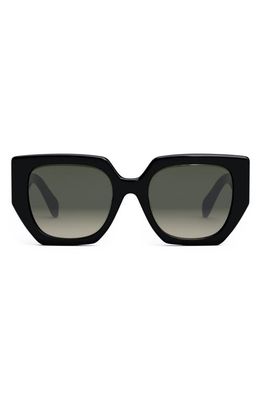 CELINE Triomphe 55mm Gradient Butterfly Sunglasses in Shiny Black /Gradient Brown