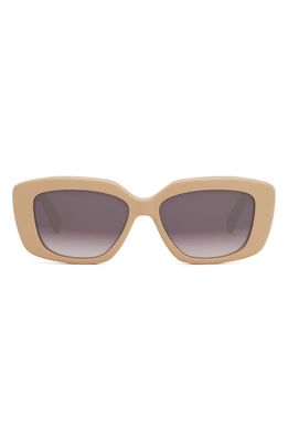 CELINE Triomphe 55mm Gradient Rectangular Sunglasses in Shiny Beige /Gradient Brown