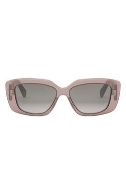 CELINE Triomphe 55mm Gradient Rectangular Sunglasses in Shiny Light Brown /Smoke
