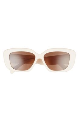 CELINE Triomphe 55mm Rectangular Sunglasses in Ivory /Brown