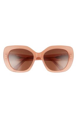 CELINE Triomphe 55mm Rectangular Sunglasses in Pink /Brown